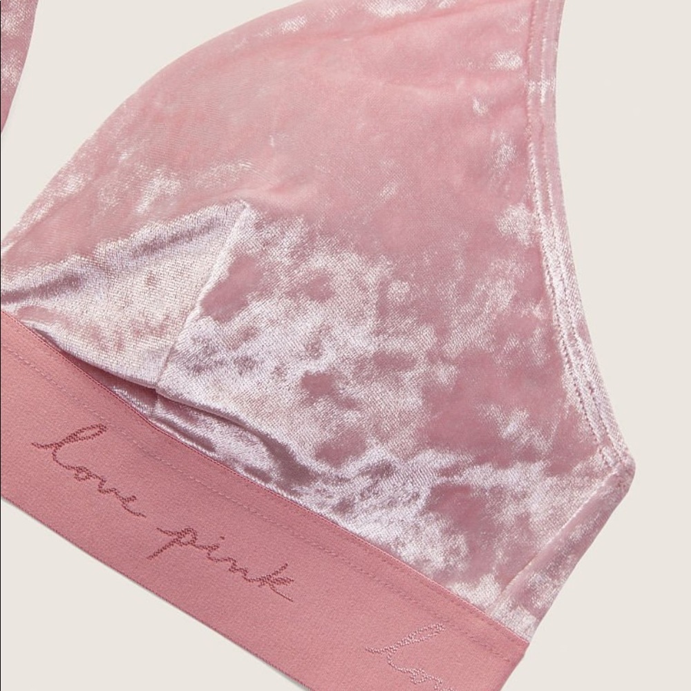 VICTORIA SECRET PINK VELVET TRIANGLE BRALETTE - Picture 4 of 10